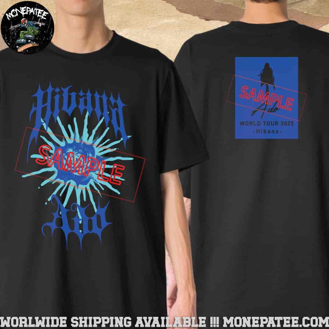 Ado World Tour 2025 Burst Logo Tee Blue Flame Merchandise Two Sides T-Shirt Ado World Tour 2025 Burst Logo Tee Blue Flame Merchandise Two Sides T-Shirt