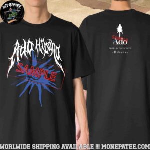Ado World Tour 2025 Burst Logo Tee White Flame Merchandise Two Sided T-Shirt