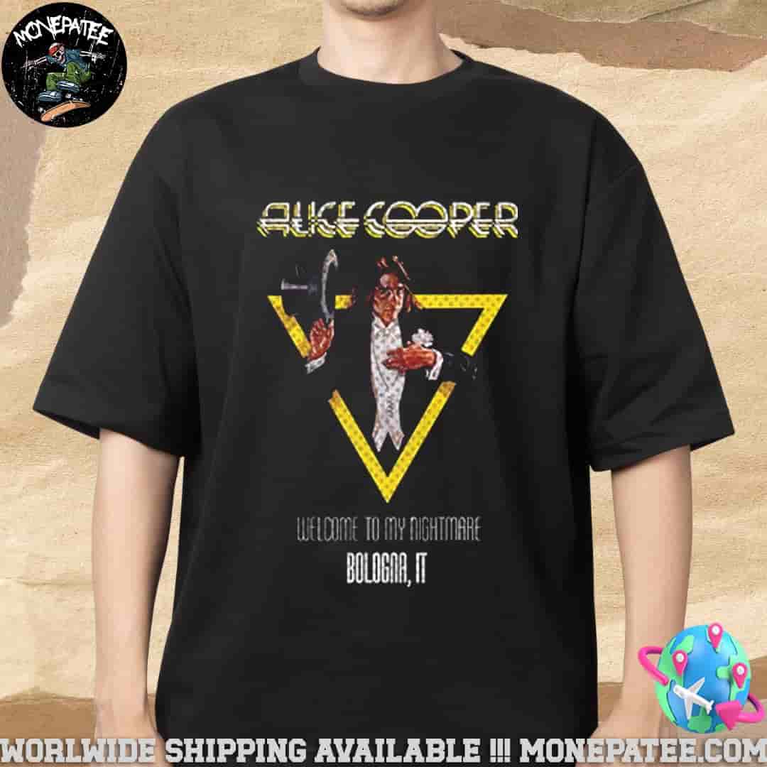 Alice Cooper Welcome To My Nightmare City Tee Exclusive In Bologna IT Merchandise Unisex T-Shirt Alice Cooper Welcome To My Nightmare City Tee Exclusive In Bologna IT Merchandise Unisex T-Shirt
