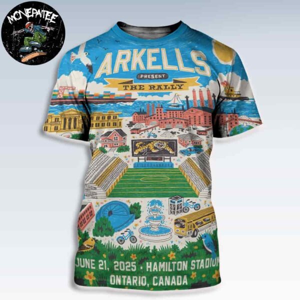 Arkells Band Poster For Show In Ontario Canada At Hamilton Stadium On June 21 2025 All Over Print Shirt