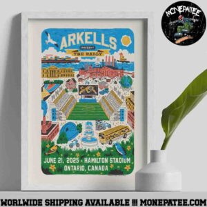 Arkells Band Poster For Show In Ontario Canada At Hamilton Stadium On June 21 2025 Decorative Poster Canvas