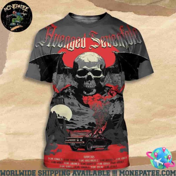 Avenged Sevenfold Europe Summer 2025 Tour Dates List All Over Print T-Shirt