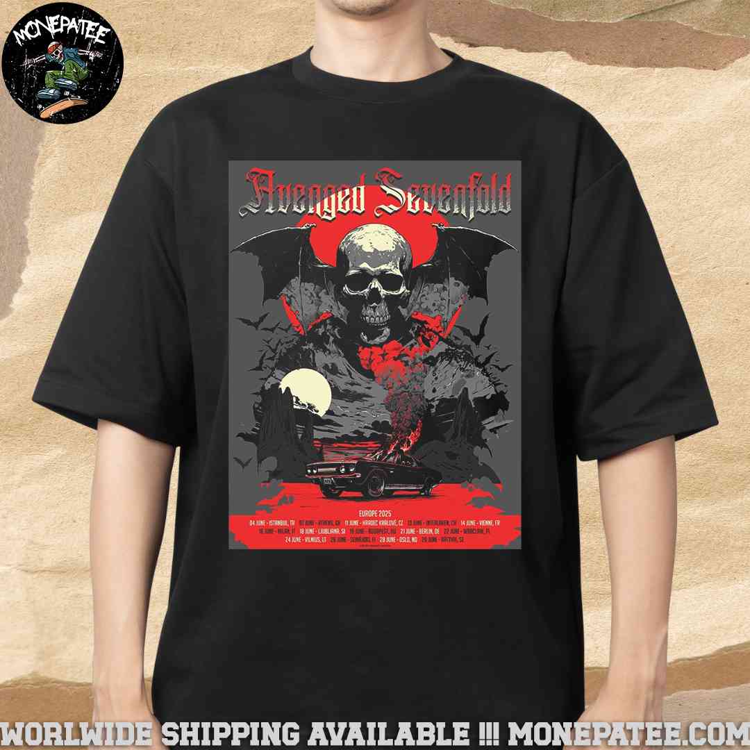 Avenged Sevenfold Europe Summer 2025 Tour Dates List Merchandise Unisex T-Shirt Avenged Sevenfold Europe Summer 2025 Tour Dates List Merchandise Unisex T-Shirt