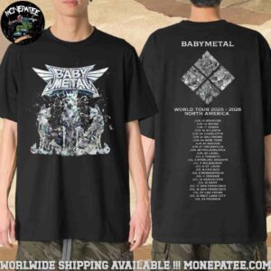 BABYMETAL Forth Foxes Tee North America World Tour Dates List 2025 Merch Two Sided Unisex T-Shirt