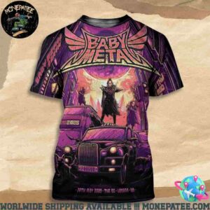 Babymetal Limited Edition Pop Up Exclusive Poster In London UK At The O2 On May 30th 2025 All Over Print T-Shirt