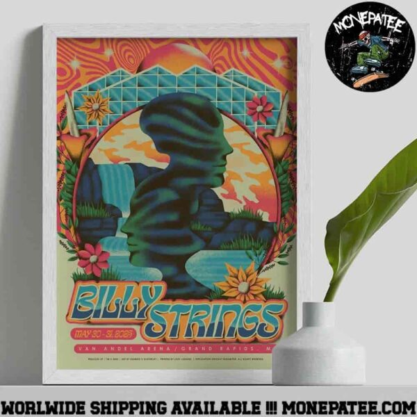 Billy Strings Poster For Show In Grand Rapids MI At Van Andel Arena On May 30 31 2025 Decorative Poster Canvas