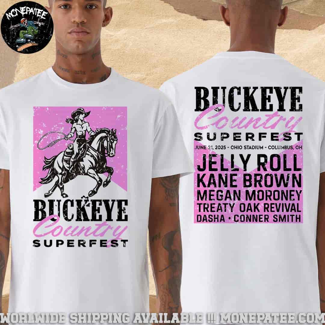 Buckeye Country Superfest 2025 Exclusive Tee Rodeo Rhythm In Columbus Ohio At Ohio Stadium On June 21 2025 Merchandise T-Shirt Buckeye Country Superfest 2025 Exclusive Tee Rodeo Rhythm In Columbus Ohio At Ohio Stadium On June 21 2025 Merchandise T-Shirt