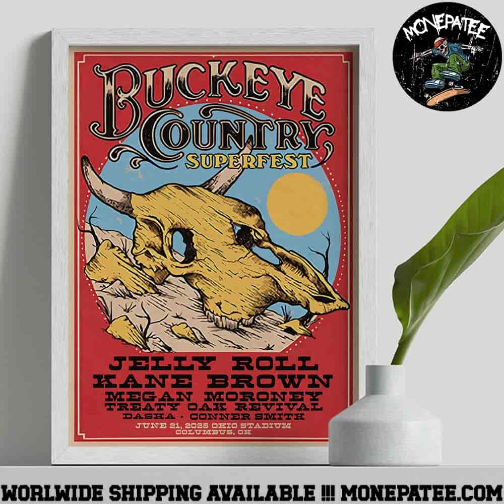 Buckeye Country Superfest 2025 Lineup Live At Outlaw Metal West On June 21 2025 In Columbus OH At Ohio Stadium Decorative Poster Canvas Buckeye Country Superfest 2025 Lineup Live At Outlaw Metal West On June 21 2025 In Columbus OH At Ohio Stadium Decorative Poster Canvas