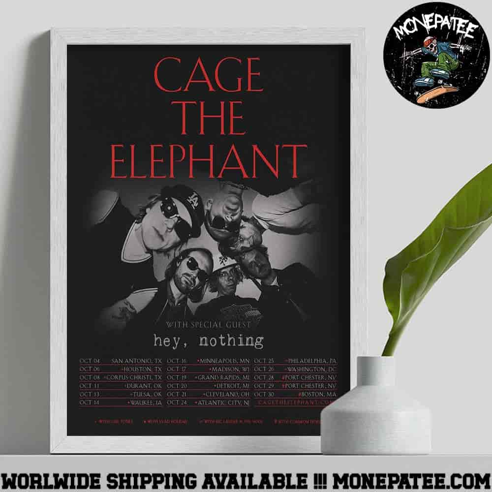 Cage The Elephant With Hey Nothing US Fall Tour 2025 Setlist Decorative Poster Canvas Cage The Elephant With Hey Nothing US Fall Tour 2025 Setlist Decorative Poster Canvas