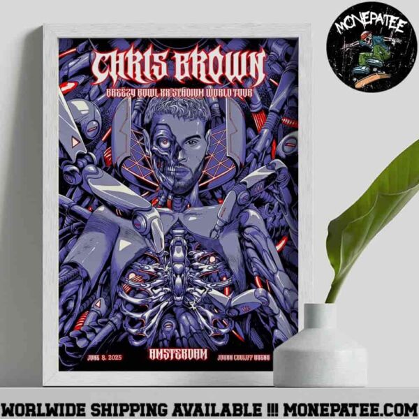 Chris Brown Amsterdam Breezy Bowl XX Stadium World Tour At The Johan Cruijff Arena On June 8 2025 Poster Canvas