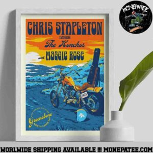 Chris Stapleton Poster For Show In Greensboro Nc At The First Horizon Coliseum On June 18 2025 All-American Road Show Decorative Poster Canvas