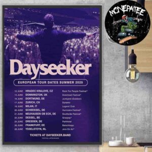 Dayseeker European Tour Dates Summer 2025 Home Decor Poster Canvas