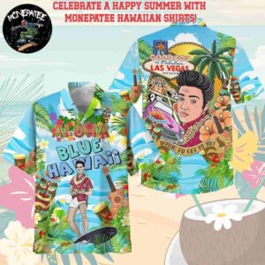 Elvis Presley Aloha Blue Hawaii Trying To Get To You Hawaiian Shirt and Beach Shorts
