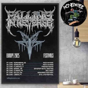 Falling In Reverse Europe Summer Festival Tour Dates List 2025 Home Decor Poster Canvas