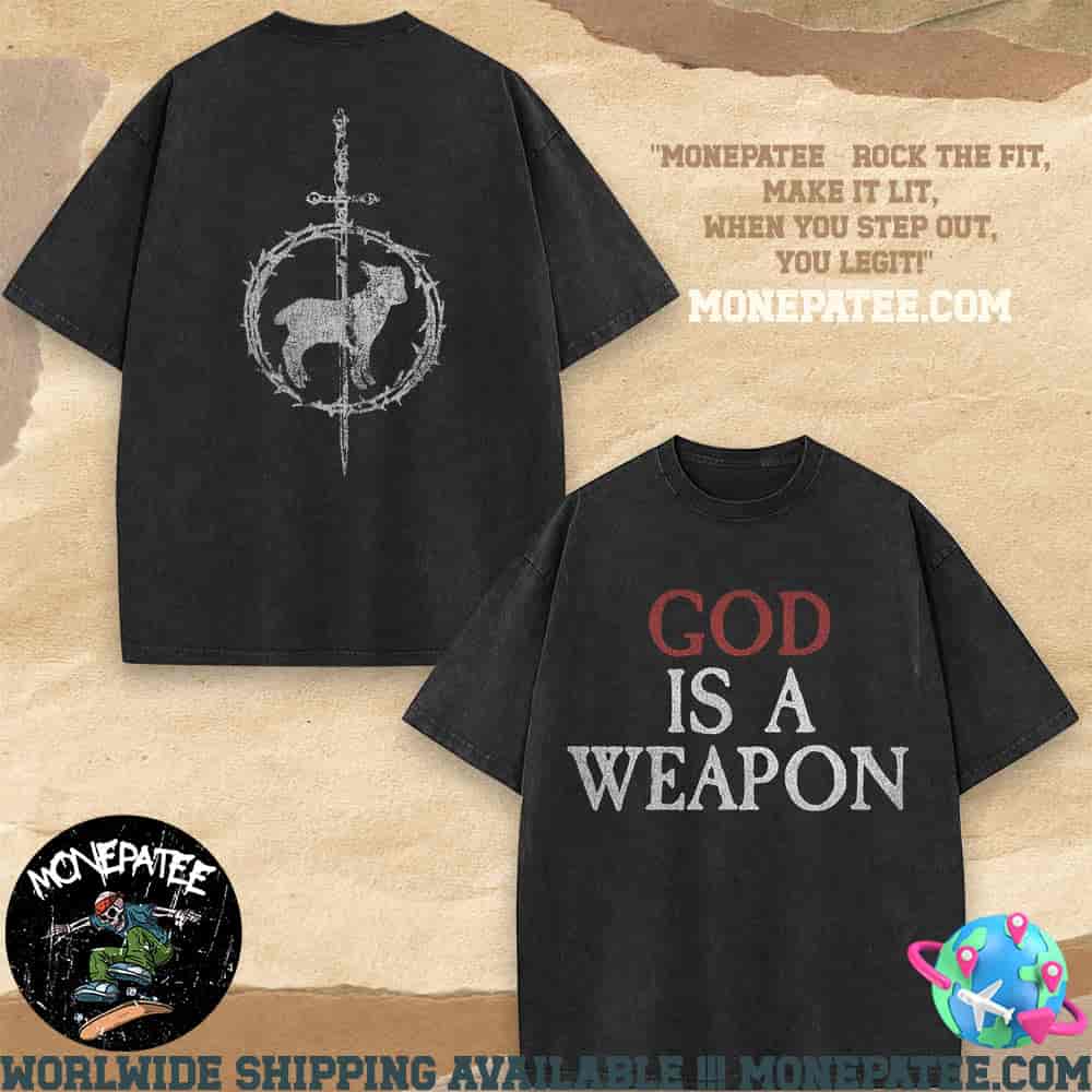 Falling In Reverse Lamb God Is A Weapon Merchandise 2025 Washed T-Shirt Falling In Reverse Lamb God Is A Weapon Merchandise 2025 Washed T-Shirt