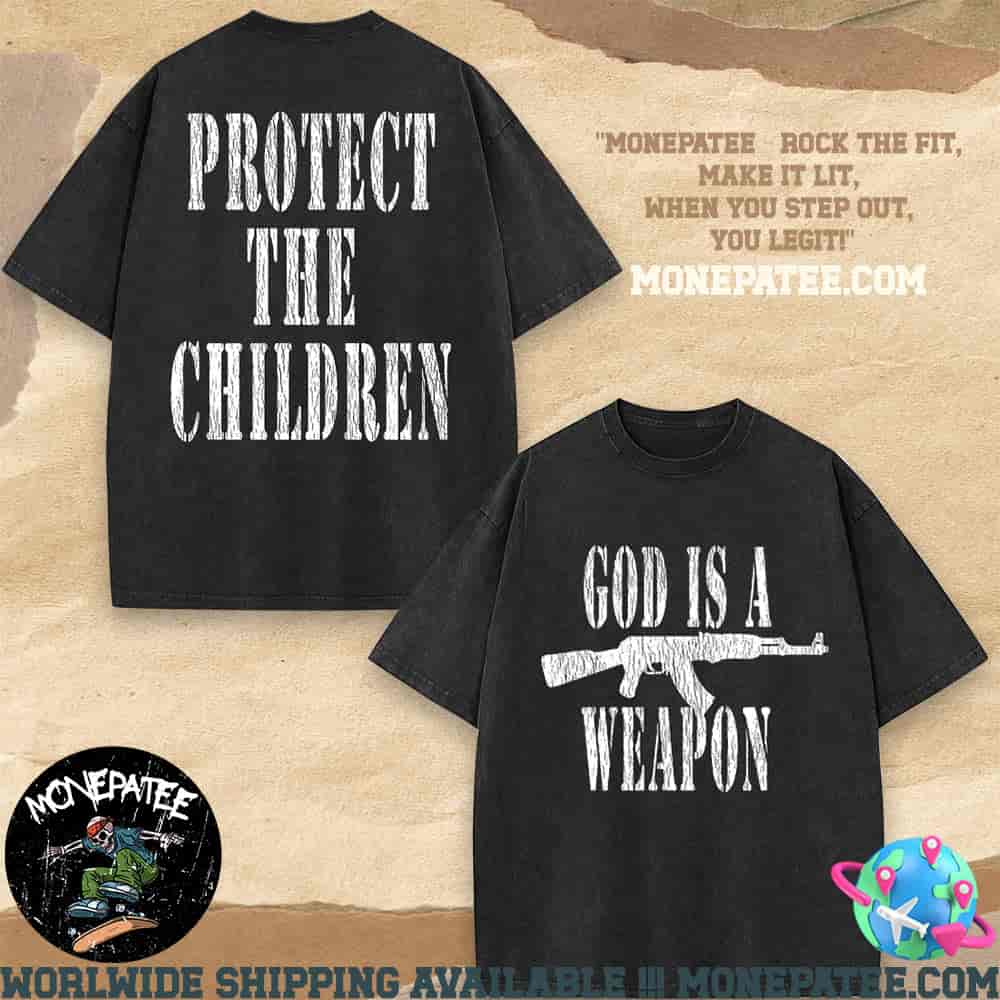 Falling In Reverse Protect The Children Ak47 Art Work Merchandise 2025 Washed T-Shirt Falling In Reverse Protect The Children Ak47 Art Work Merchandise 2025 Washed T-Shirt