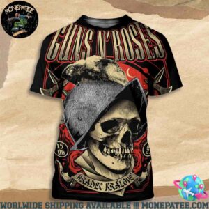 Guns N Roses Concert Poster Skull In Czech Republic On June 15 2025 At Hradec Kralove All Over Print T-Shirt
