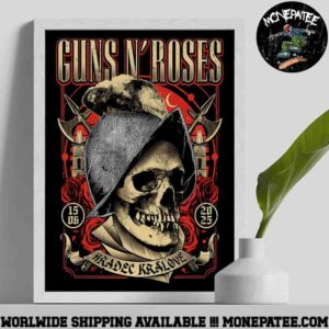 Guns N Roses Concert Poster Skull In Czech Republic On June 15 2025 At Hradec Kralove Home Decor Poster Canvas
