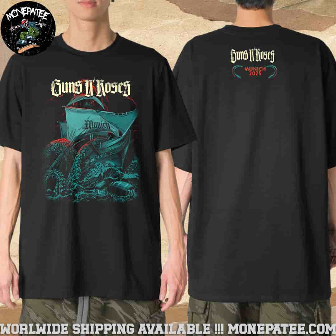 Guns N Roses Exclusive Tee 2025 In Munich Germany At Allianz Arena On June 20 Merchandise Two Sided Unisex Shirt Guns N Roses Exclusive Tee 2025 In Munich Germany At Allianz Arena On June 20 Merchandise Two Sided Unisex Shirt