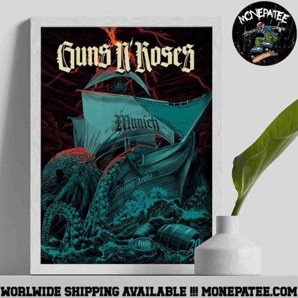 Guns N Roses Poster Concert 2025 At Allianz Arena In Munich Germany On June 20 Home Decor Poster Canvas
