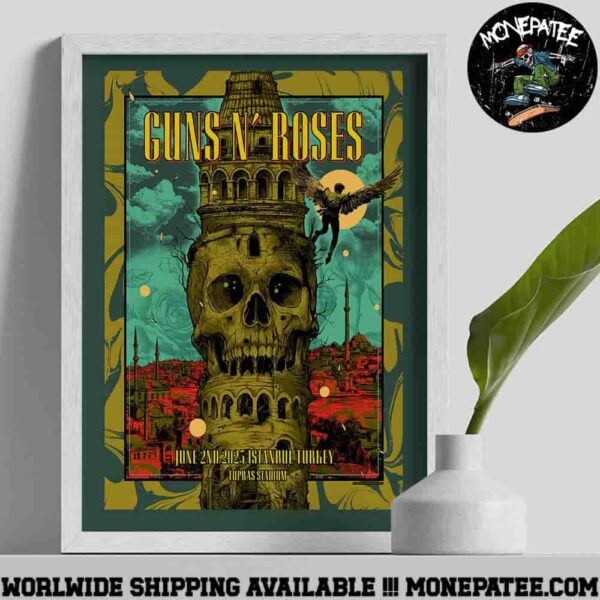 Guns N’ Roses Poster For Show In Istanbul Turkey At The Bjk Tupras Stadium June 2 2025 Decorative Poster Canvas