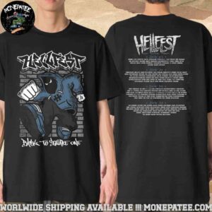 Hellfest 2025 Out Of Bounds Exclusive Tee In Clisson France On 19-22 June Street Hxc Lineup Merchandise Two Sides T-Shirt