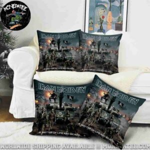 Iron Maiden Album A Matter Of Life And Death Throw Pillow Cover for Sofa Couch or Bedroom Decor