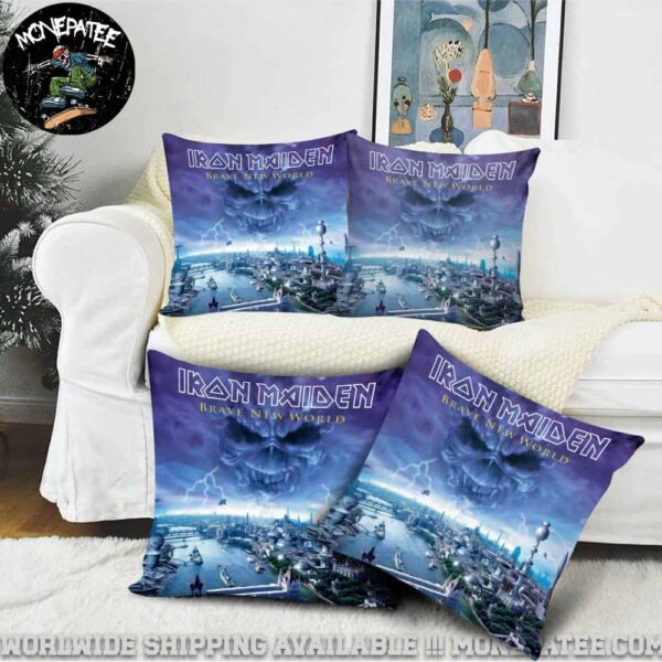 Iron Maiden Album Brave New World Throw Pillow Cover for Sofa Couch or Bedroom Decor