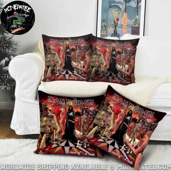 Iron Maiden Album Dance Of Death Throw Pillow Cover for Sofa Couch or Bedroom Decor