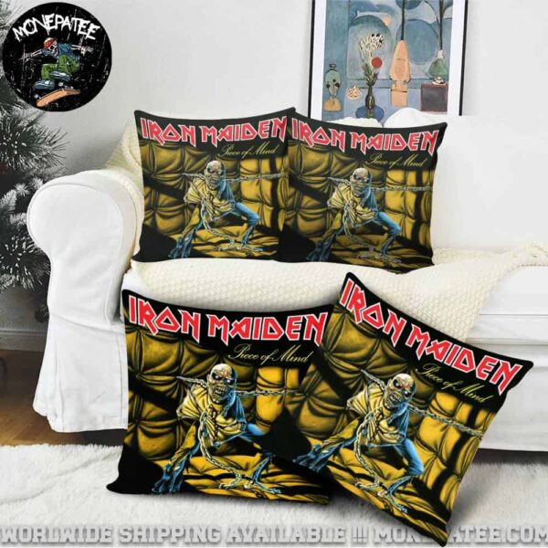 Iron Maiden Album Piece Of Mind Throw Pillow Cover for Sofa Couch or Bedroom Decor