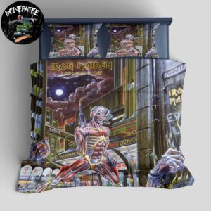 Iron Maiden Album Somewhere In Time In September 29 1986 Rare Design Bedding Set For Diehard Fans