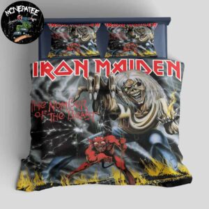 Iron Maiden Album The Number Of The Beast In March 22 1982 Rare Design Bedding Set For Diehard Fans