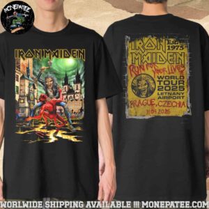Iron Maiden Exclusive Event Tee In Prague Czechia At Lenany Airport On May 31 Run For Your Lives World Tour 2025 Merchandise Two Sides Unisex T-Shirt