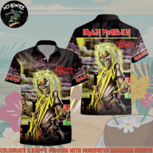 Iron Maiden Killers Vintage Album Art Summer Hawaiian Shirt And Beach Short