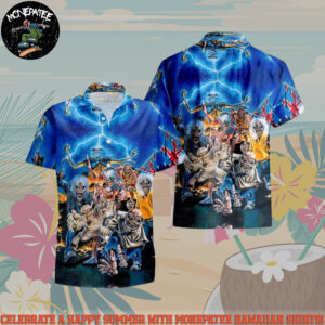 Iron Maiden Multiple Eddies Summer Hawaiian Shirt And Beach Short