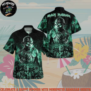Iron Maiden Native American Tribal Summer Hawaiian Shirt And Beach Short