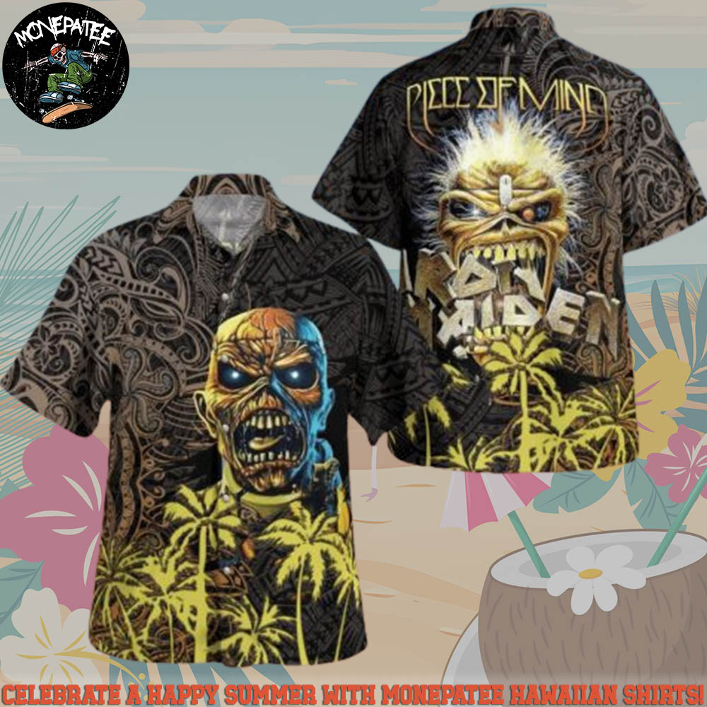 Iron Maiden Piece of Mind 1983 Summer Hawaiian Shirt And Beach Short Iron Maiden Piece of Mind 1983 Summer Hawaiian Shirt And Beach Short