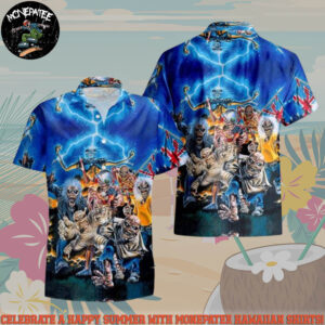 Iron Maiden Piece of Mind Madness Summer Hawaiian Shirt And Beach Short