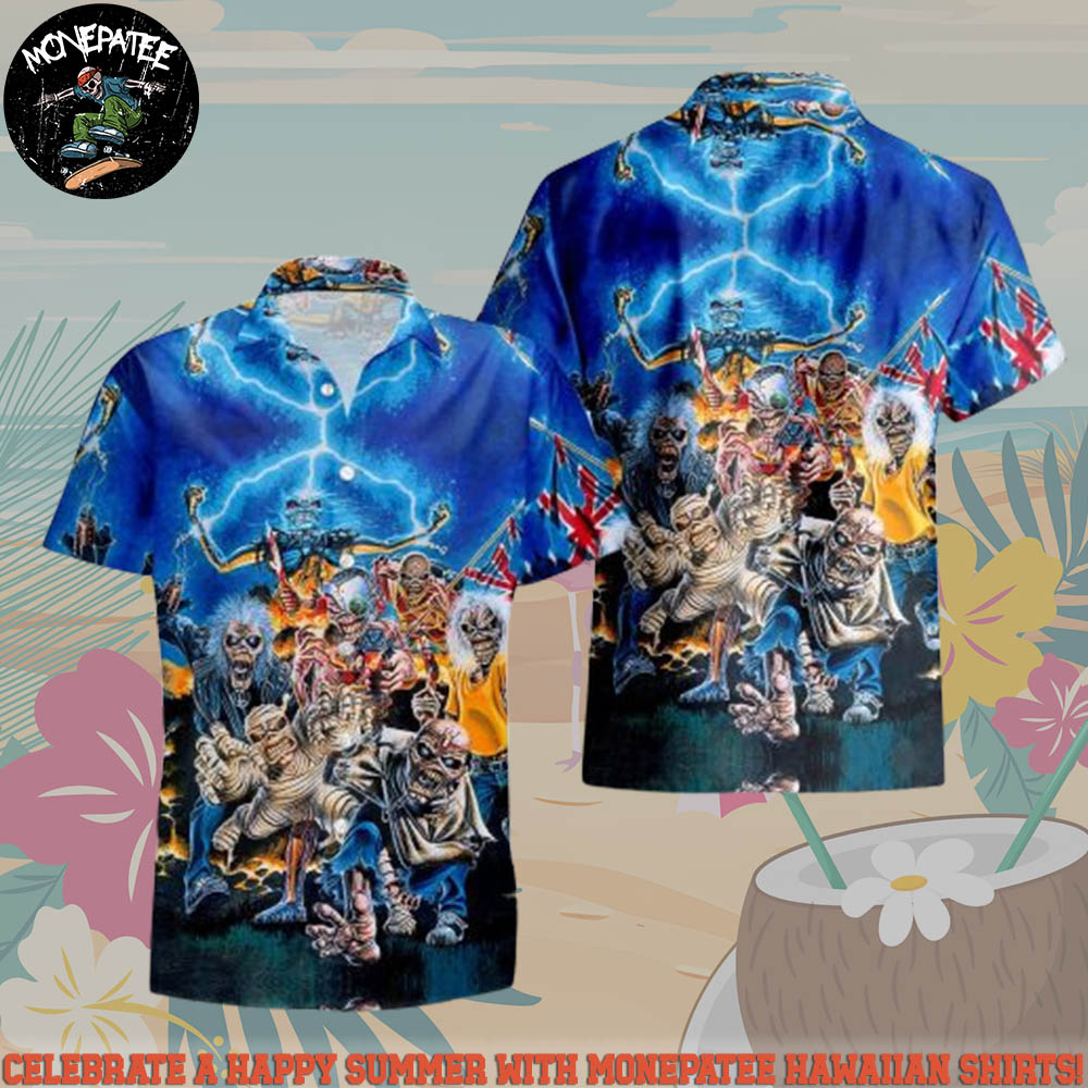 Iron Maiden Piece of Mind Madness Summer Hawaiian Shirt And Beach Short Iron Maiden Piece of Mind Madness Summer Hawaiian Shirt And Beach Short