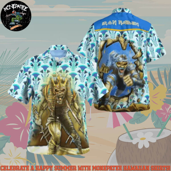 Iron Maiden Powerslave 1984 Breakthrough Summer Hawaiian Shirt And Beach Short