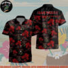 Iron Maiden Red Horizon Palms Summer Hawaiian Shirt And Beach Short