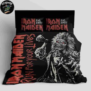 Iron Maiden Run For Your Lives World Tour Eddie Axe Est 1975 Rare Design Bedding Set For Diehard Fan
