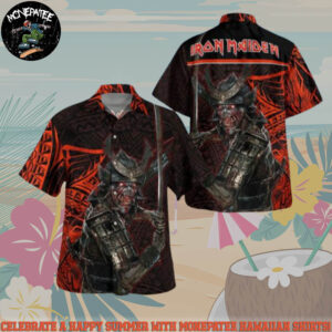 Iron Maiden Samurai Spirit Summer Hawaiian Shirt And Beach Short
