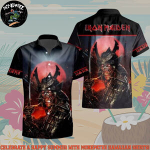 Iron Maiden Samurai Warrior Senjutsu Summer Hawaiian Shirt And Beach Short