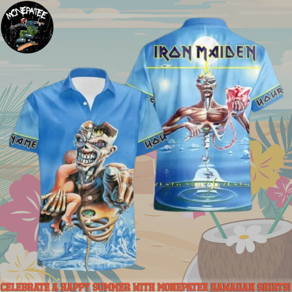 Iron Maiden Seventh Son Surreal Blue Summer Hawaiian Shirt And Beach Short