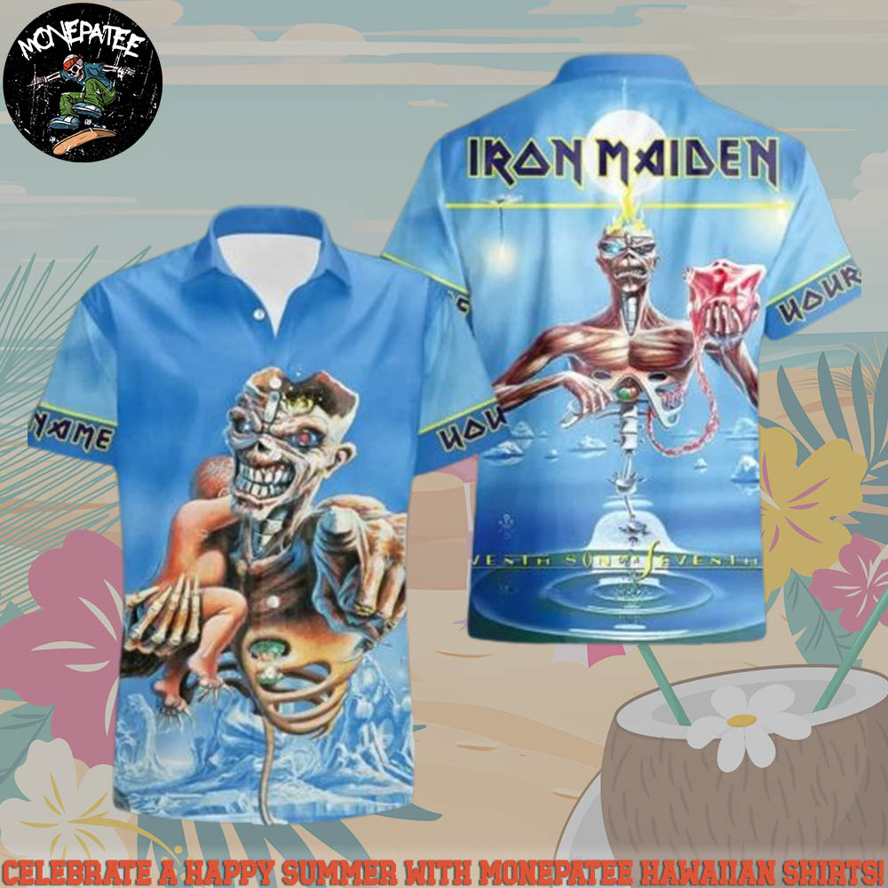 Iron Maiden Seventh Son Surreal Blue Summer Hawaiian Shirt And Beach Short Iron Maiden Seventh Son Surreal Blue Summer Hawaiian Shirt And Beach Short