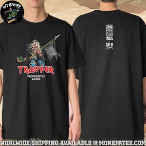 Iron Maiden X Crew Republic Trooper Progressive Lager X Eddie And Our Crew Hop Grenade Merchandise T-Shirt