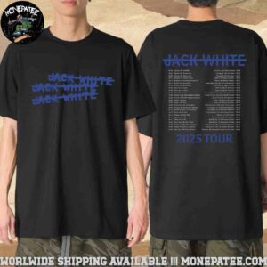 Jack White Logo Design X3 Featuring No Name Tour Dates List 2025 Merch Two Sided Unisex T-Shirt