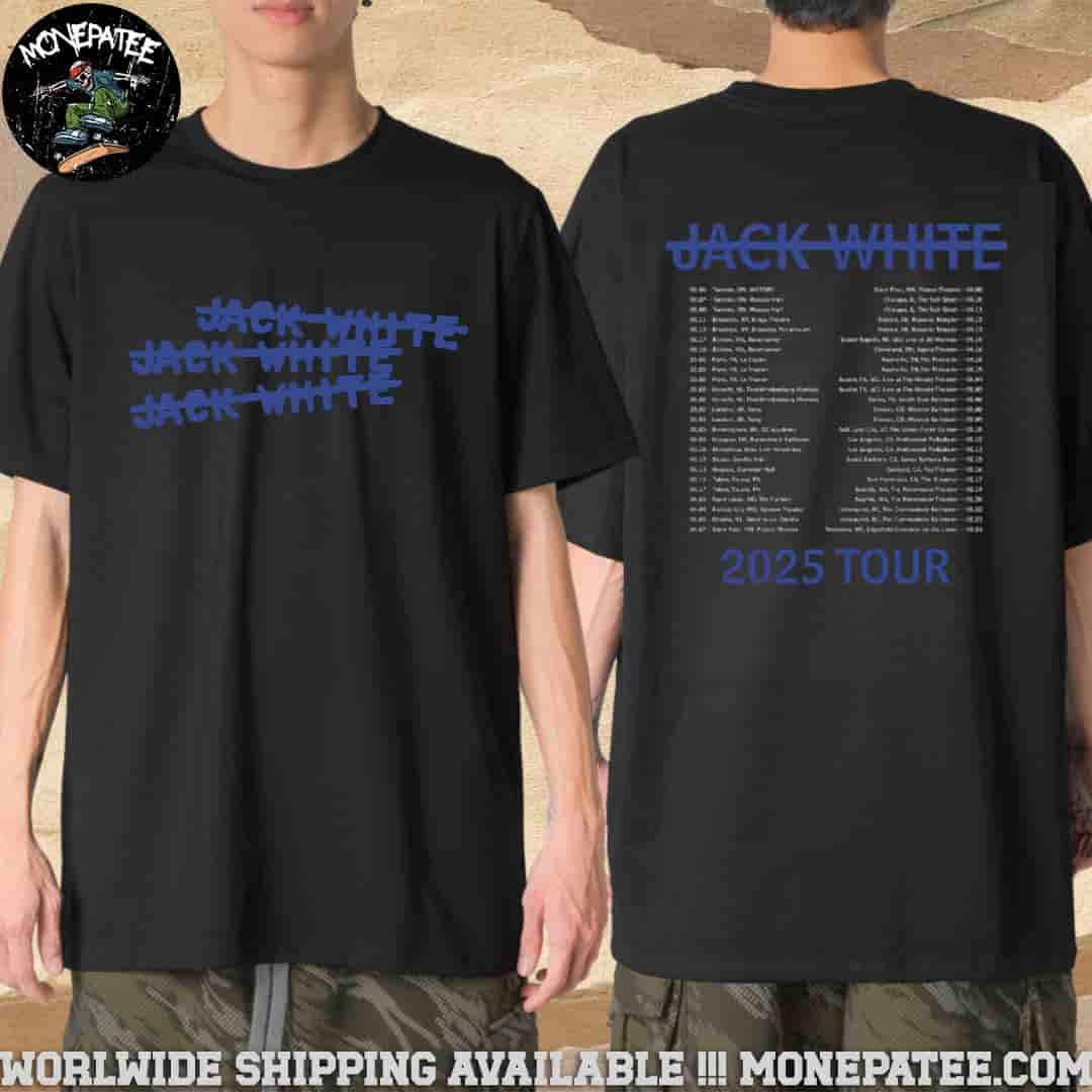 Jack White Logo Design X3 Featuring No Name Tour Dates List 2025 Merch Two Sided Unisex T-Shirt Jack White Logo Design X3 Featuring No Name Tour Dates List 2025 Merch Two Sided Unisex T-Shirt