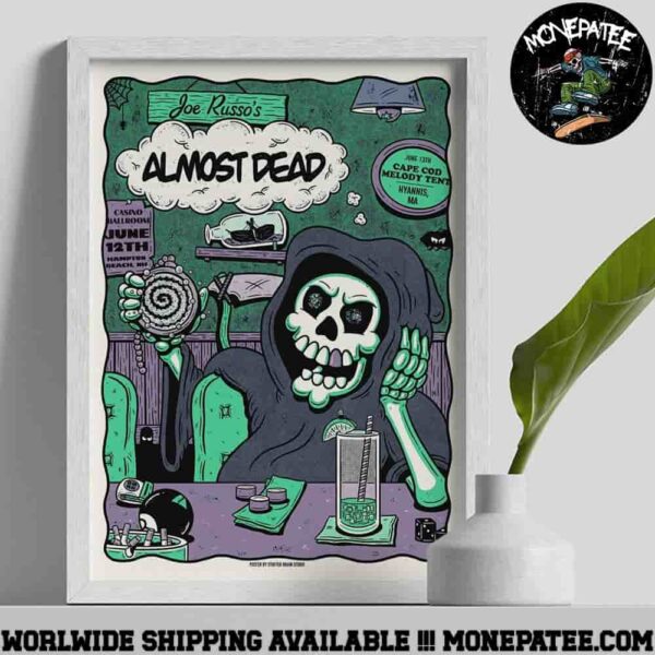 Joe Russo Almost Dead Concert Poster In Hampton Beach NH And Hyannis MA On June 12-13 At Casino Ballroom And Cape Cod Melody Tent Home Decor Poster Canvas